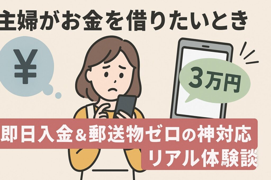 主婦がお金を借りたいとき、夫にバレず即日3万円入金された方法